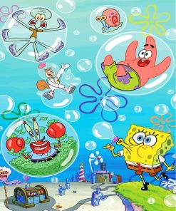 Funny Spongebob Squarepants paint by numbers