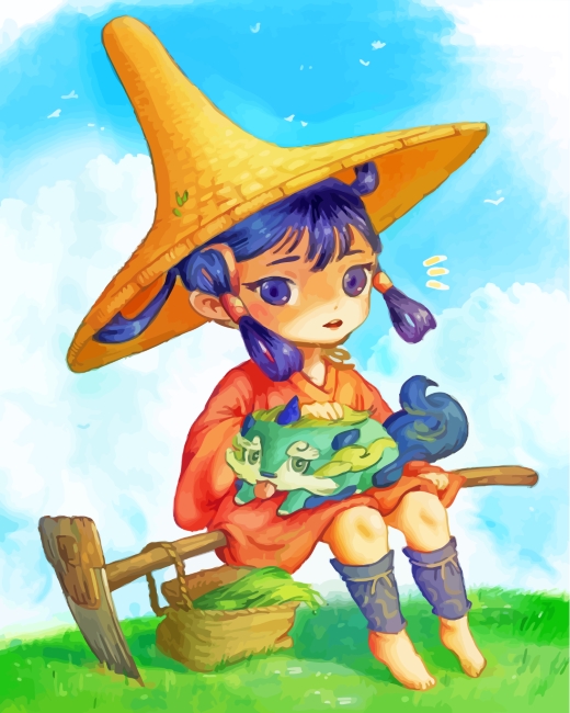 Tama And Sakuna Characters paint by numbers