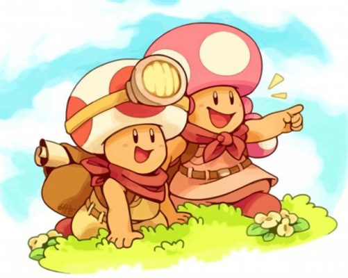 Happy Toads Mushrooms paint by numbers