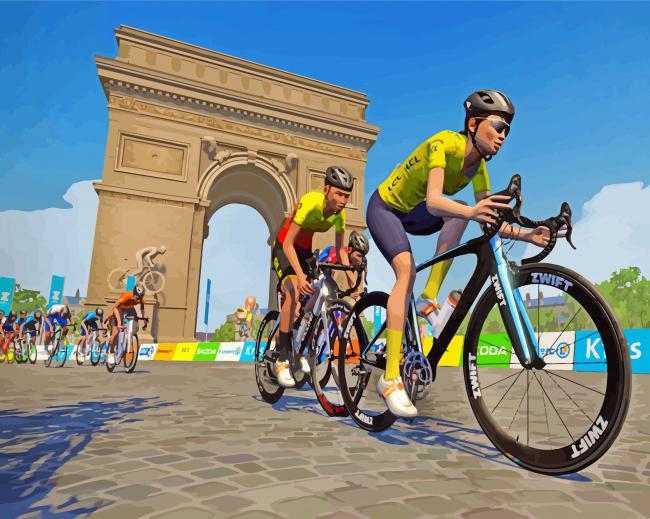 Tour De France Bicycle Race paint by numbers