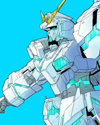 Unicorn Gundam Robot paint by numbers