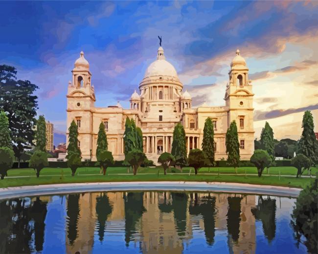 Victoria Memorial Kolkata India paint by numbers