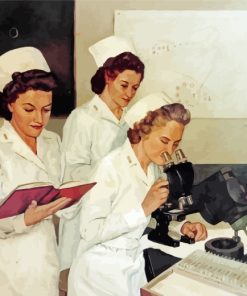 Vintage Army Nurses paint by numbers