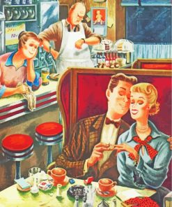 Vintage Diner Date paint by numbers