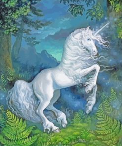 White Unicorn Horse paint by numbers