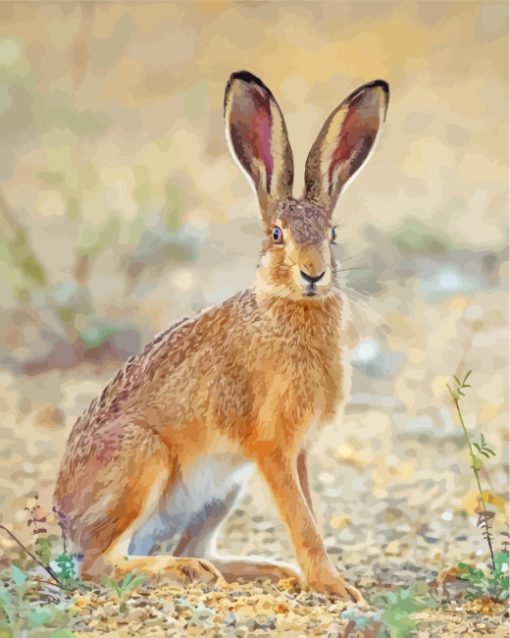 Wild Hare Animal paint by numbers