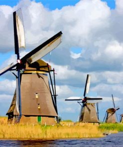 Aesthetic Windmills paint by numbers