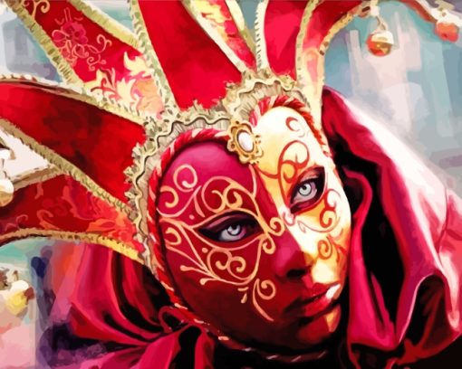 Woman In Venetian Mask paint by numbers