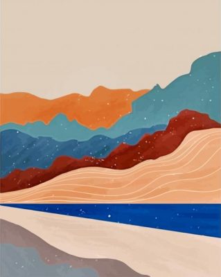 Abstract Landscape Style Scene paint by numbers