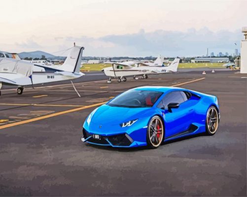 Cool Blue Lamborghini paint by numbers