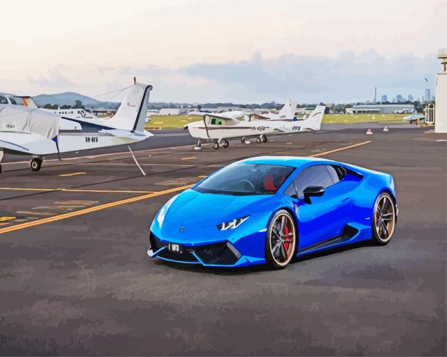 Cool Blue Lamborghini paint by numbers