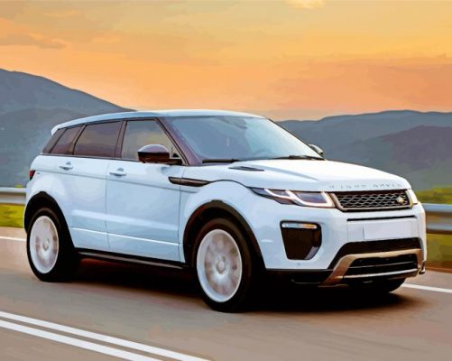 White Land Rover paint by numbers