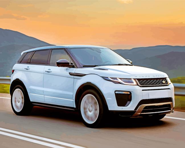 White Land Rover paint by numbers