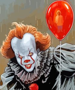 Pennywise And Red Balloon paint by numbers