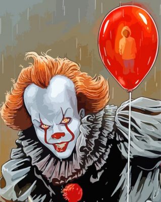 Pennywise And Red Balloon paint by numbers