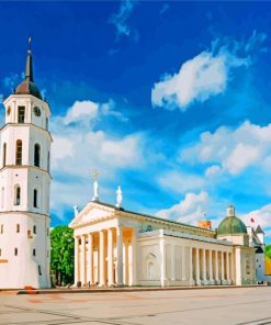 Aesthetic Vilnius Cathedral paint by numbers