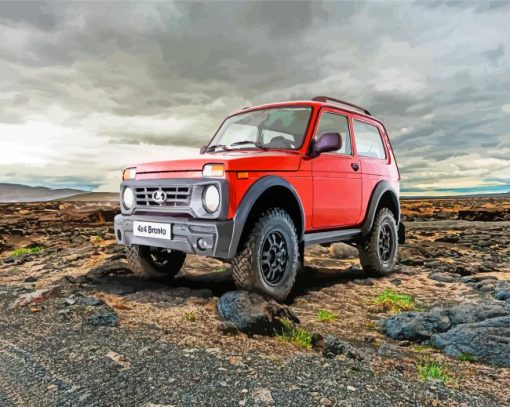 Red Lada Car paint by numbers