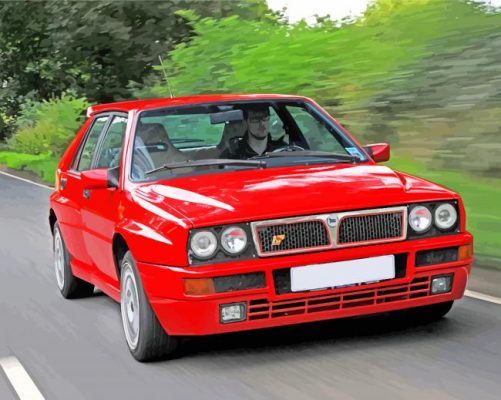 Red Lancia Car paint by numbers