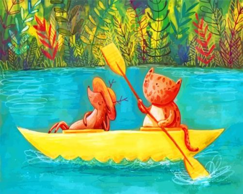 Animals In Kayaks paint by numbers