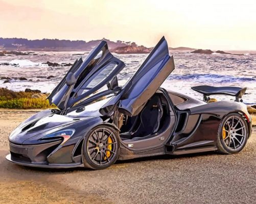 Black Mclaren Car paint by numbers