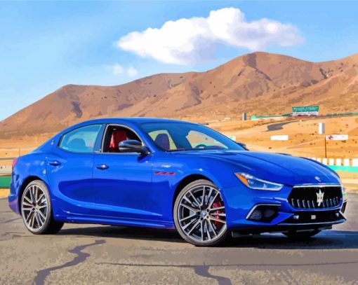 Blue Maserati Car paint by numbers