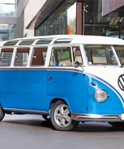 Blue Volkswagen Kombi paint by numbers