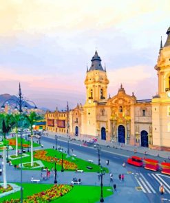 Cathedral Lima Peru paint by numbers