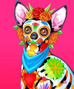 Chihuahua Day Of The Dead paint by numbers