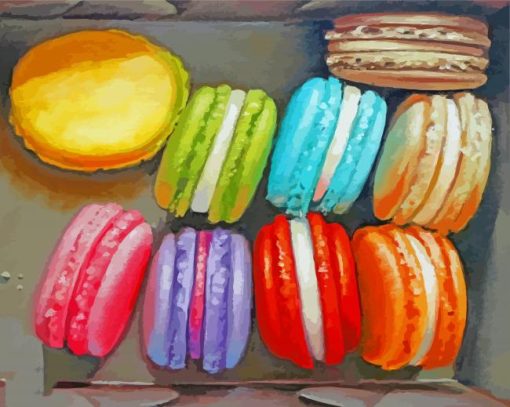 Colorful Macaroons paint by numbers