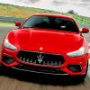 Cool Red Maserati Car paint by numbers