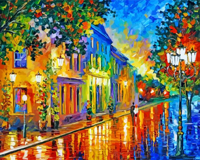 Couple Walking By Leonid paint by numbers