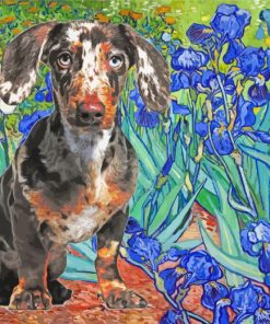 Dachshund And Irises paint by numbers