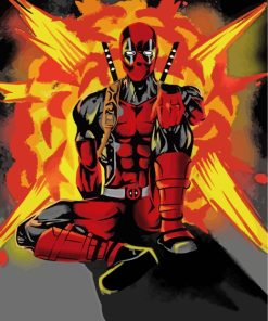 Deadpool Illustration Art paint by numbers