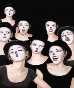 Female Mime Clowns paint by numbers