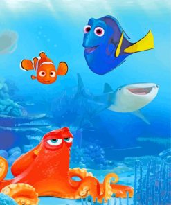 Finding Nemo Characters paint by numbers