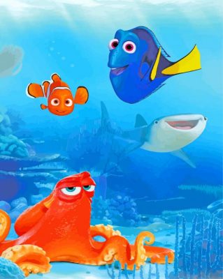 Finding Nemo Characters paint by numbers