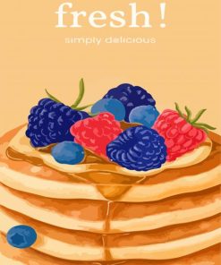 Fresh Pancakes And Fruits paint by numbers