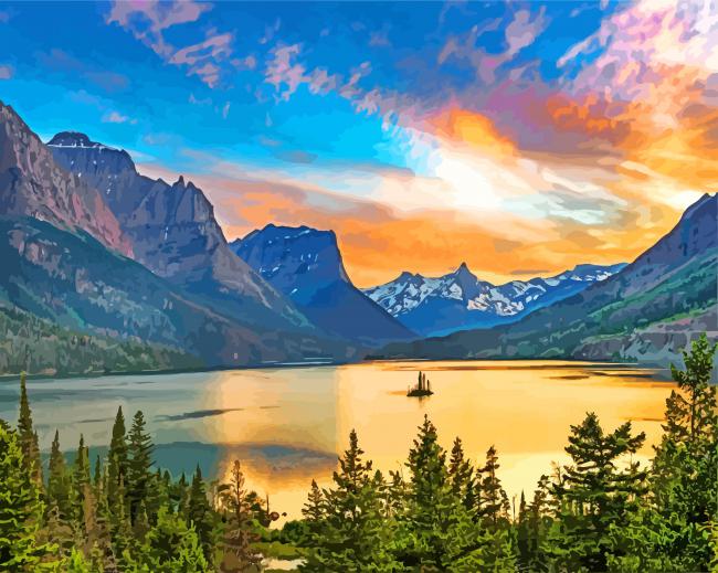 Glacier National Park paint by numbers