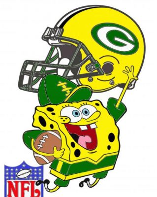 Spongebob Green Bay Packer paint by numbers