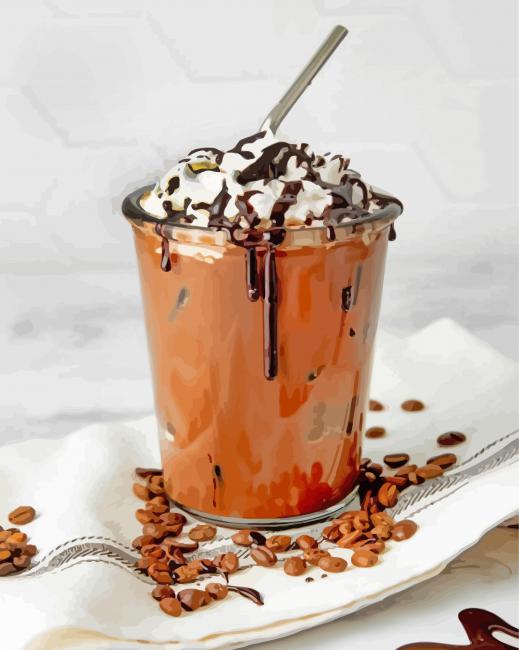 Iced Mocha Coffee paint by numbers