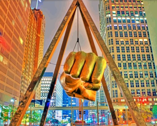 Joe Louis The Fist Detroit paint by numbers