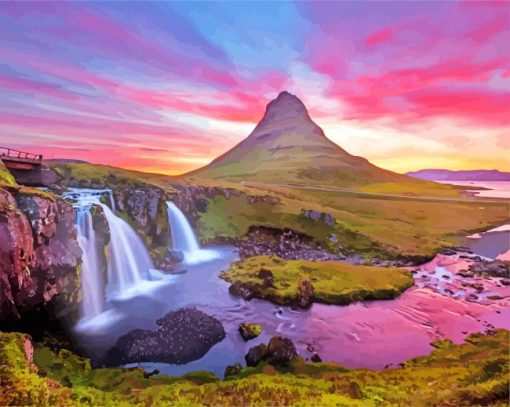 Kirkjufell Iceland paint by numbers