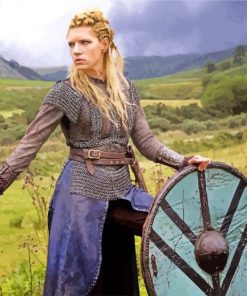 Blonde Lagertha Warrior paint by numbers