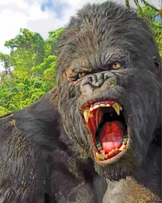 Angry king Kong Monkey paint by numbers