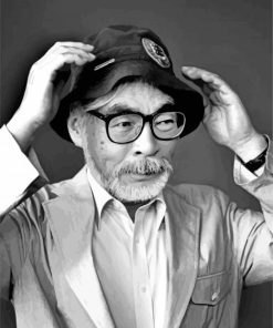 Monochrome Miyazaki Hayao paint by numbers