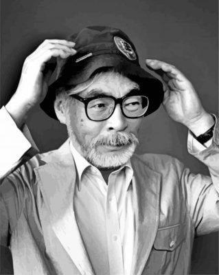 Monochrome Miyazaki Hayao paint by numbers