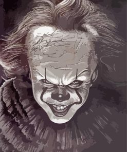 Monochrome Pennywise paint by numbers