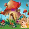 Mushroom Fairy House paint by numbers