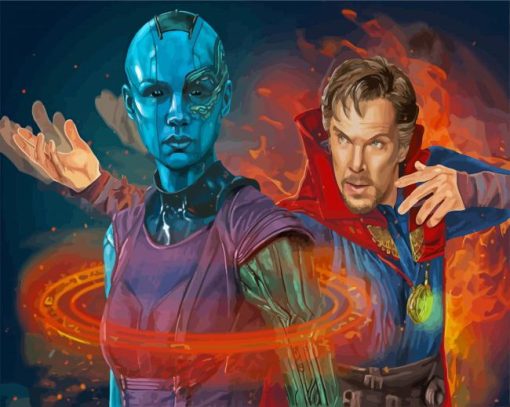 Nebula Marvel And Dr Strange paint by numbers