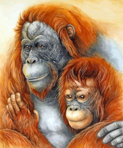 Orangutans Couple paint by numbers